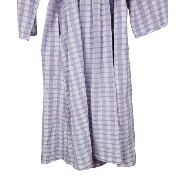 Baum Und Pferdgarten Abylene Check Plaid Liliac Wrap Midi Dress Career Size US 6 - Picture 10 of 14